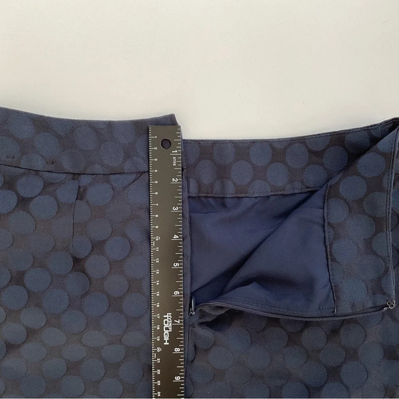 Banana Republic Skirt Sz 2P Navy Blue Pencil Mini Polka Dot Classic Elegant Chic - Picture 7 of 10